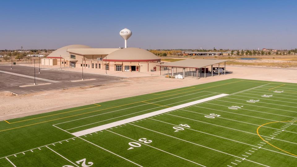 Aerial view of the Rec from the football field.