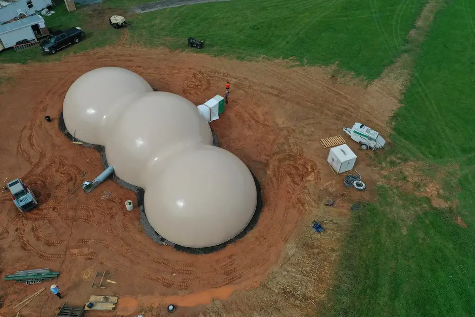 Aerial of Inflated Airform
